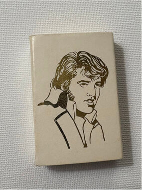 Vintage Elvis Presley Commemorative Matchbox 1935-1977 Beige Gold